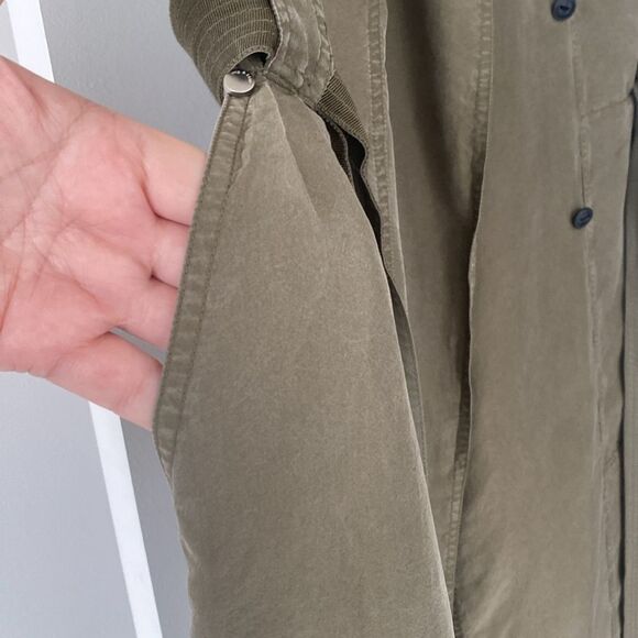 rag & born- Silk Light Weight Trench Wrap DressOlive Green Modern Ragged sz M - Picture 14 of 16